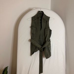 Army green denim vest